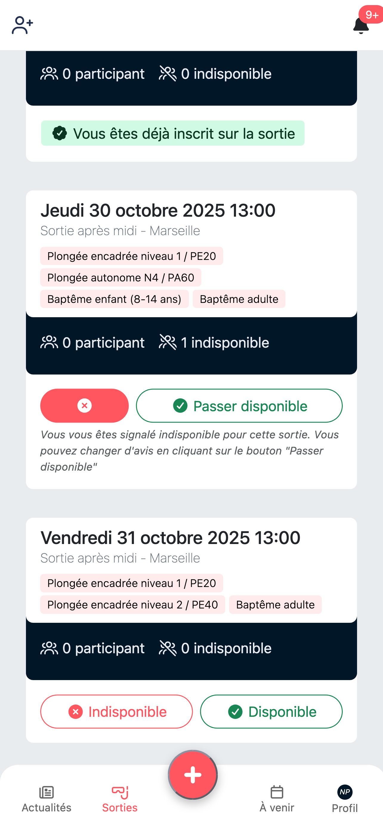 App mobile - Réservation