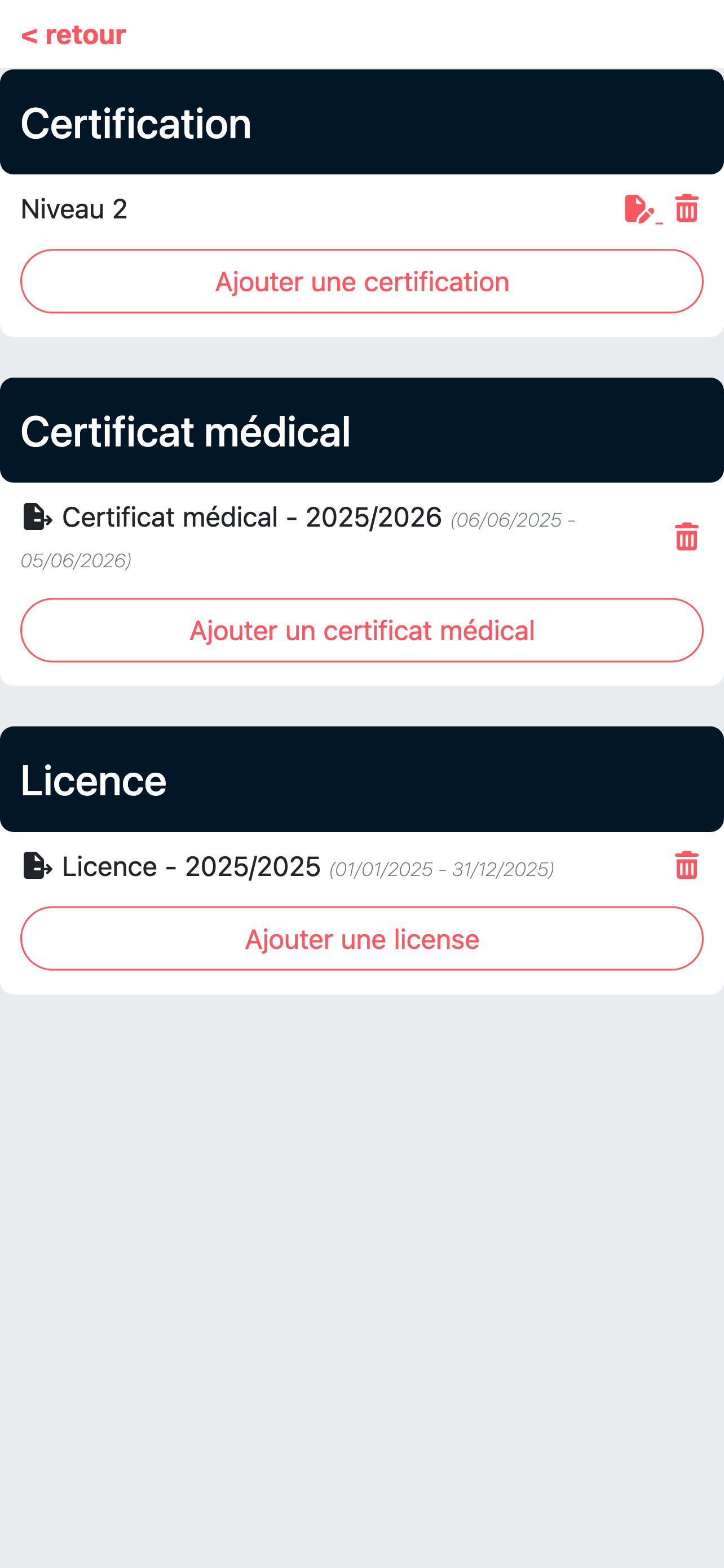 App mobile - Documents